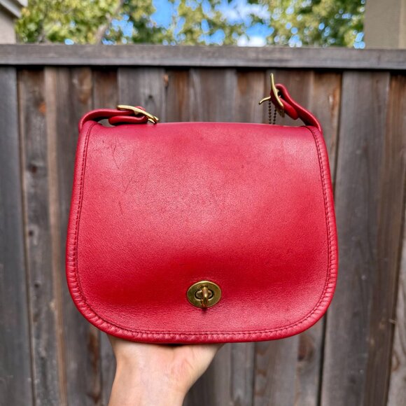 Vintage Coach Red Small Shoulder Bag 9530 - Picture 1 of 14